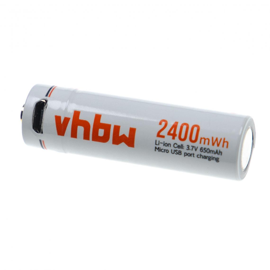 Vhbw - vhbw Pile rechargeable AA Mignon avec prise micro-USB (650mAh, 3,7V, Li-ion) - Autre appareil de mesure