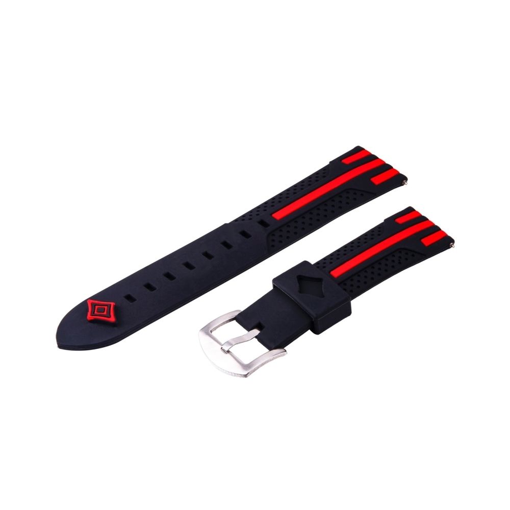 Wewoo - Bracelet noir + rouge pour Samsung S3 Simple Fashion Stripes Pattern Montres Bande + - Bracelet connecté