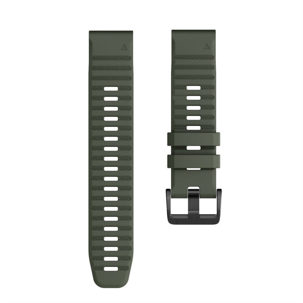 Wewoo - Bracelet pour montre connectée Garmin Fenix 6X 26mm Smartwatch à en silicone à libération rapide Vert armée - Bracelet connecté