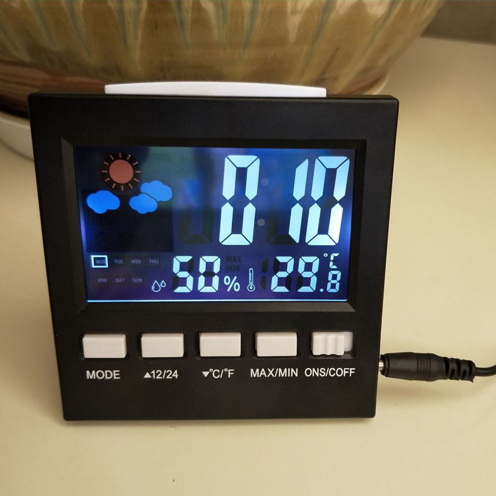 Generic - Station météorologique d'hygromètre de thermomètre numérique de Muti-fuction mini avec l'alarme - Noir - Accessoires de motorisation