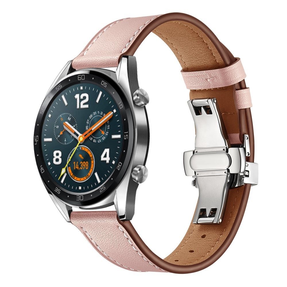 marque generique - Bracelet en cuir véritable haute qualité argent rose pour votre Huawei Watch GT/Watch 2/Watch Magic - Accessoires bracelet connecté