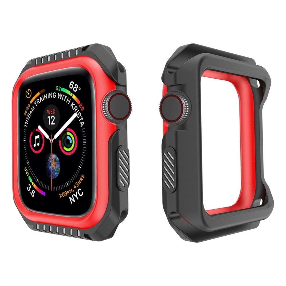 Wewoo - Étui de protection bicolore antichoc Smart Watch pour Apple série 338 mm noirrouge - Accessoires montres connectées