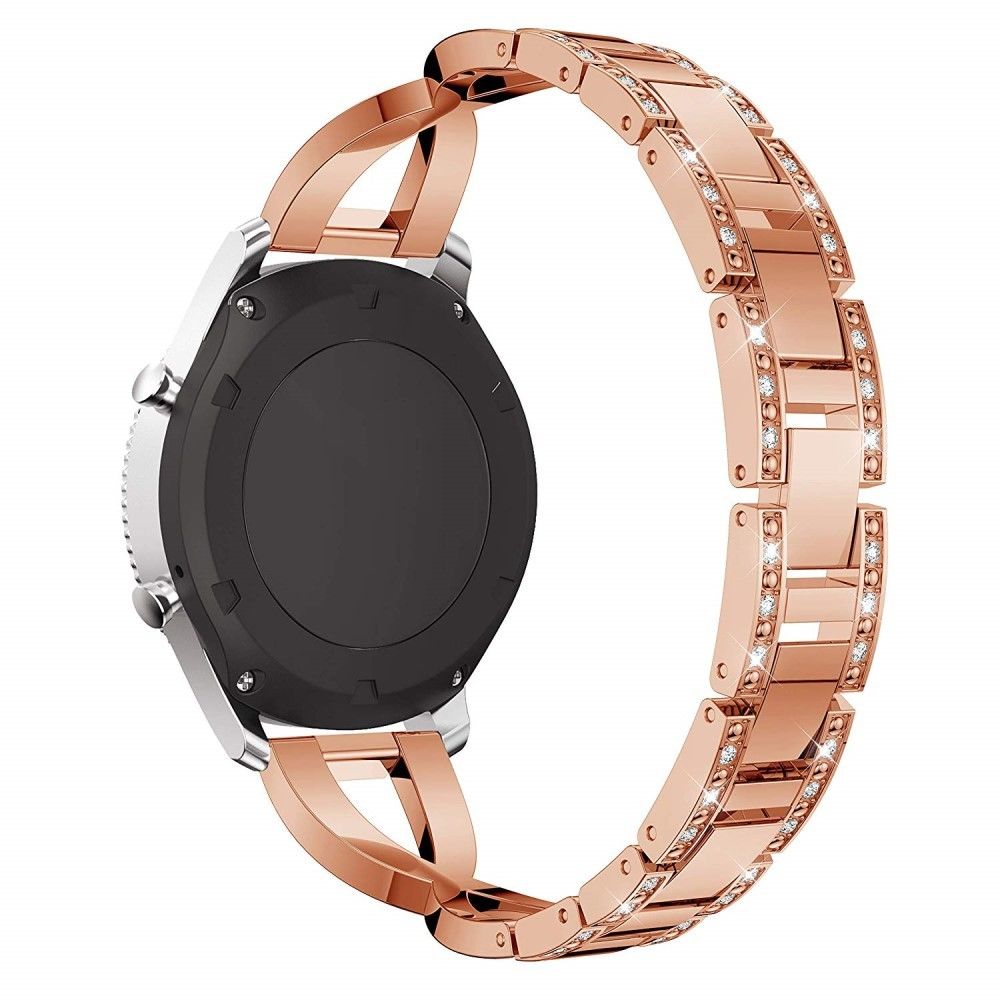 marque generique - Bracelet en métal décor de diamant or rose pour votre Samsung Gear S3 Classic/Frontier/Gear 2 R380 etc - Accessoires bracelet connecté