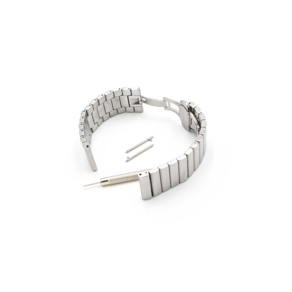 Vhbw - vhbw acier inoxydable bracelet argent 22mm pour smartwatch traqueurs de fitness Asus Zenwatch 2 1,63"" - Accessoires montres connectées