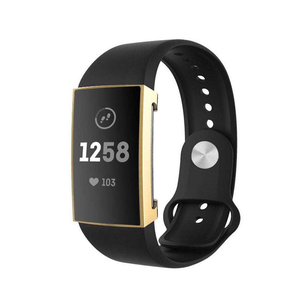 Wewoo - Boîtier de montre Pour Fitbit Charge 3 Etui de protection TPU plaquage à couverture totale Or - Accessoires montres connectées
