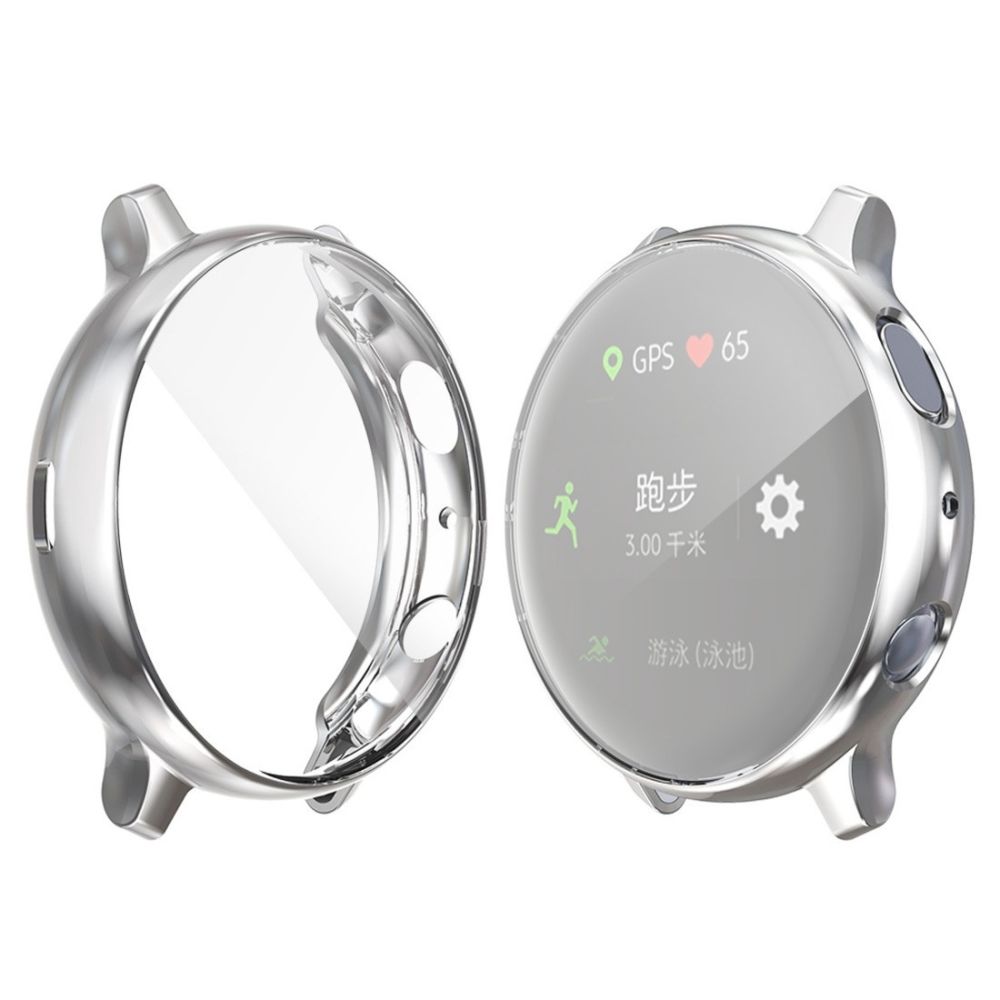 Wewoo - Boîtier de montre Pour Samsung Galaxy Watch Active 2 40 mm Housse en TPU Electroplate à couverture totale Argent - Accessoires montres connectées
