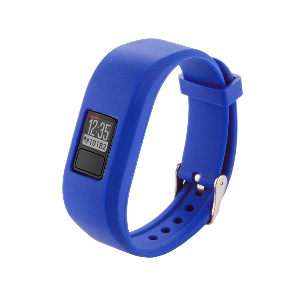 Wewoo - Bracelet bleu foncé pour le en silicone de montre intelligente de Garmin Vivofit 3, longueur: environ 24.2cm - Bracelet connecté