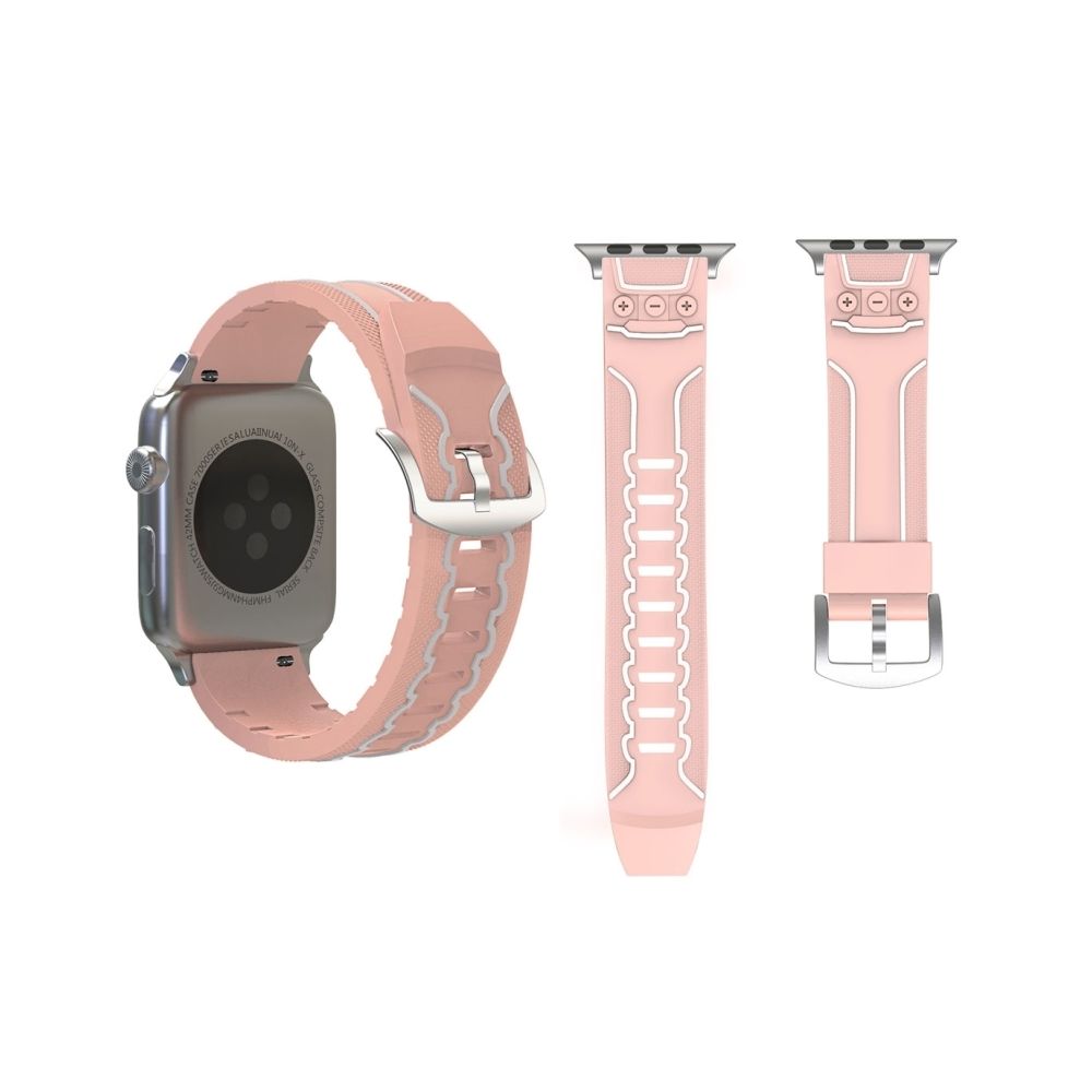 Wewoo - Bracelet rose pour Apple Watch Series 3 & 2 & 1 en silicone de mode d'électrocardiogramme 42mm - Accessoires Apple Watch