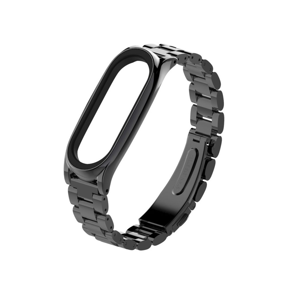 Wewoo - Bracelet en métal Mijobs pour original Xiaomi Mi Band en acier inoxydable à 3 courroies Remplacer les accessoires noir - Bracelet connecté