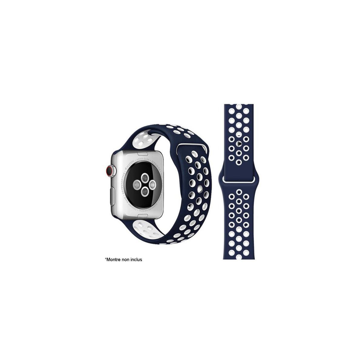 Ibroz - Ibroz Bracelet Apple Watch Sport 40mm bleu et blanc - Accessoires Apple Watch