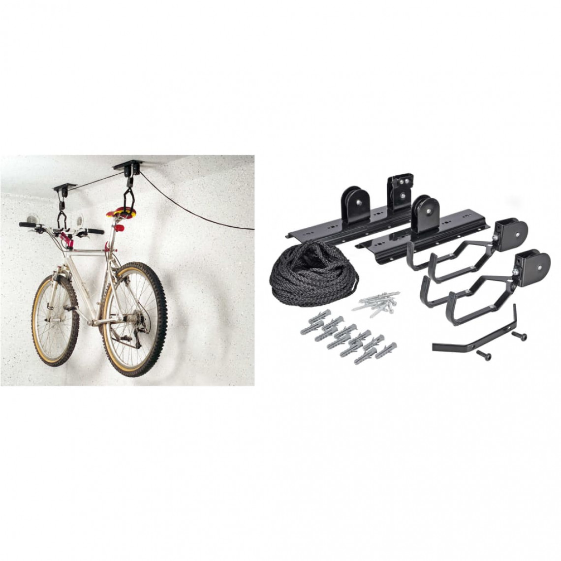 Icaverne - Icaverne - Accessoires de cyclisme collection Support de plafond pour vélo Métal Noir - Vélo électrique