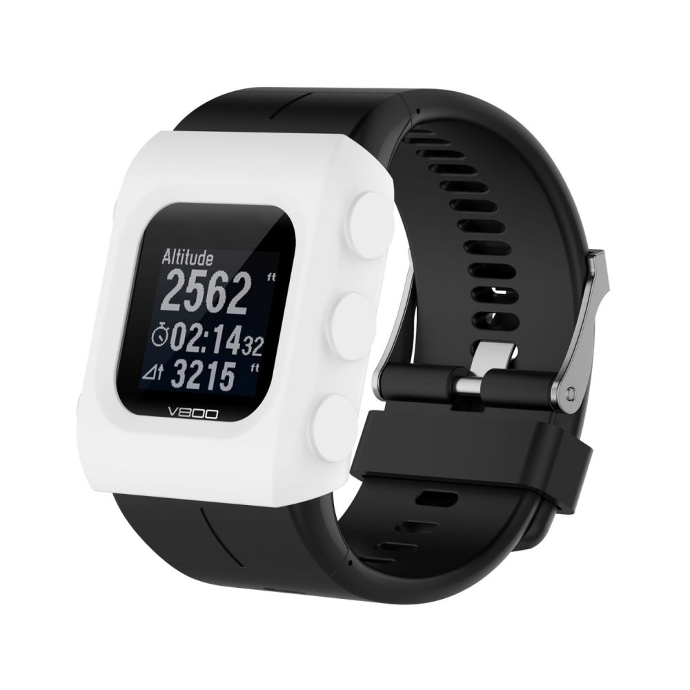 Wewoo - Protection écran Étui de en silicone de montre de couleur solide pour POLAR V800 blanc - Accessoires montres connectées