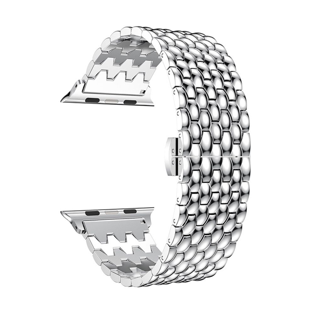 Wewoo - Bracelet montre en acier inoxydable massif Dragon Grain pour Apple Watch séries 3 et 2 et 1 38 mm Argent - Accessoires Apple Watch