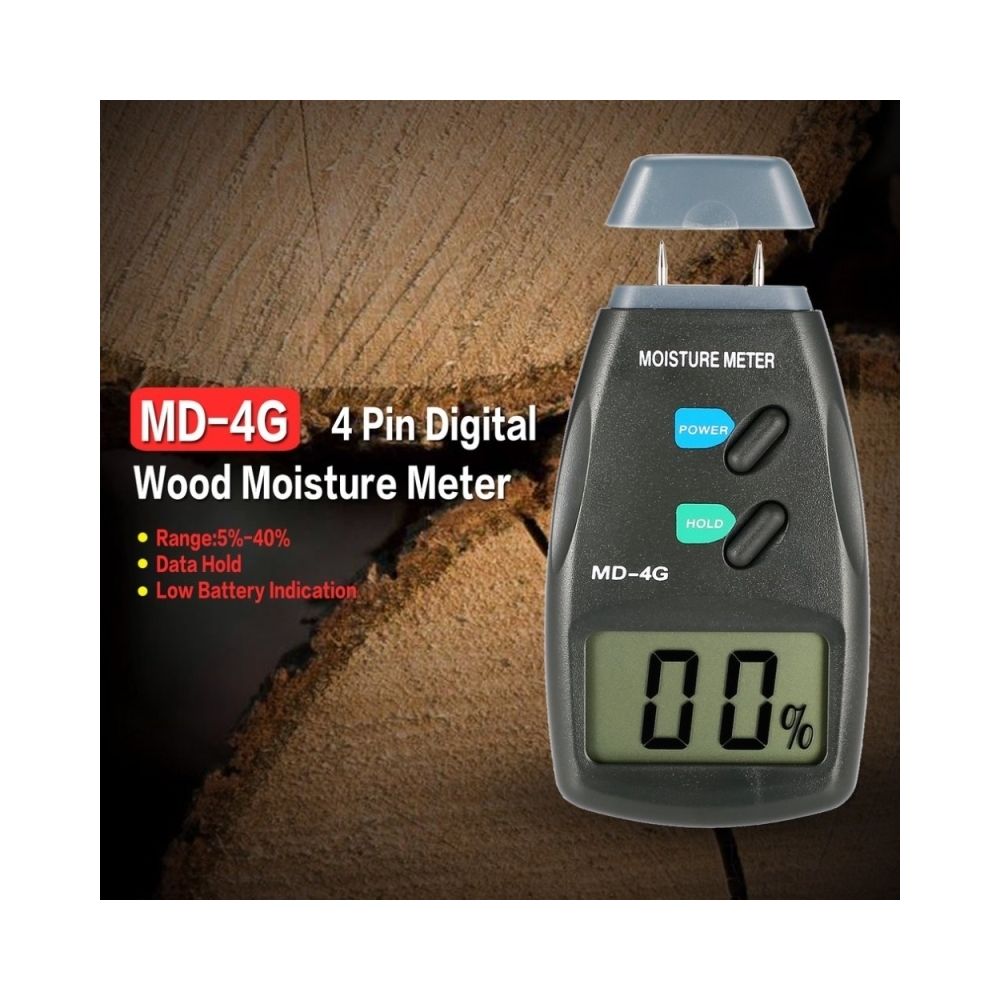 Wewoo - Détecteur d'humidité Humidimètre en bois à 4 broches MD-4G Humidimètres numériques pour grains de sol à cristaux liquides - Détecteur connecté