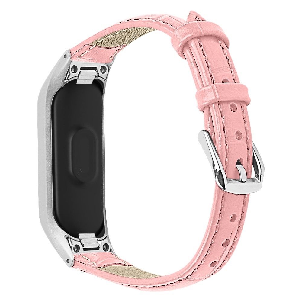marque generique - Bracelet en PU crocodile avec cadre rose pour votre Samsung Galaxy Fit-e/SM-R375 - Accessoires bracelet connecté