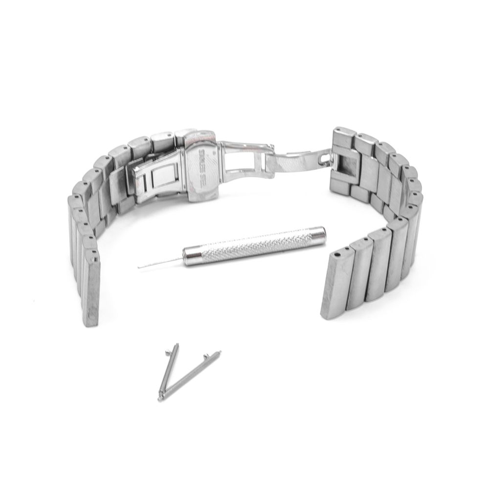 Vhbw - vhbw bracelet de rechange de remplacement argent 16.3 cm pour smartwatch traqueurs de fitness Pebble Time Round - Accessoires montres connectées