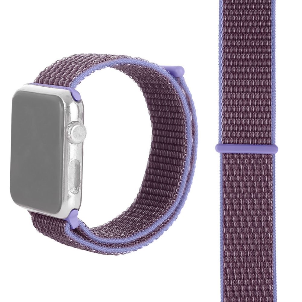 Wewoo - Bracelet de montre en nylon Simple Fashion pour Apple Watch séries 5 et 444 mm / 32 et 142 mmavec support magique violet clair - Accessoires montres connectées