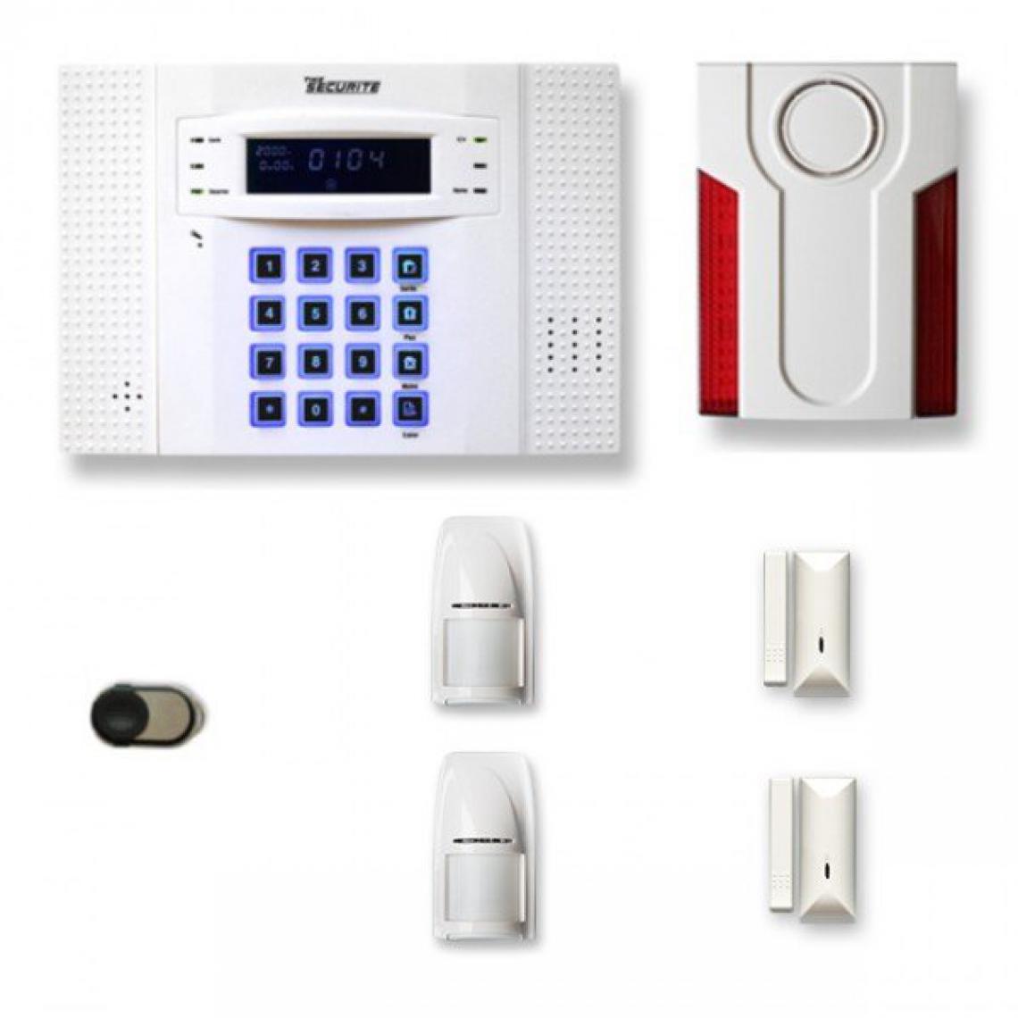 Tike Securite - Alarme maison sans fil DNB29 Compatible Box internet et GSM - Alarme connectée