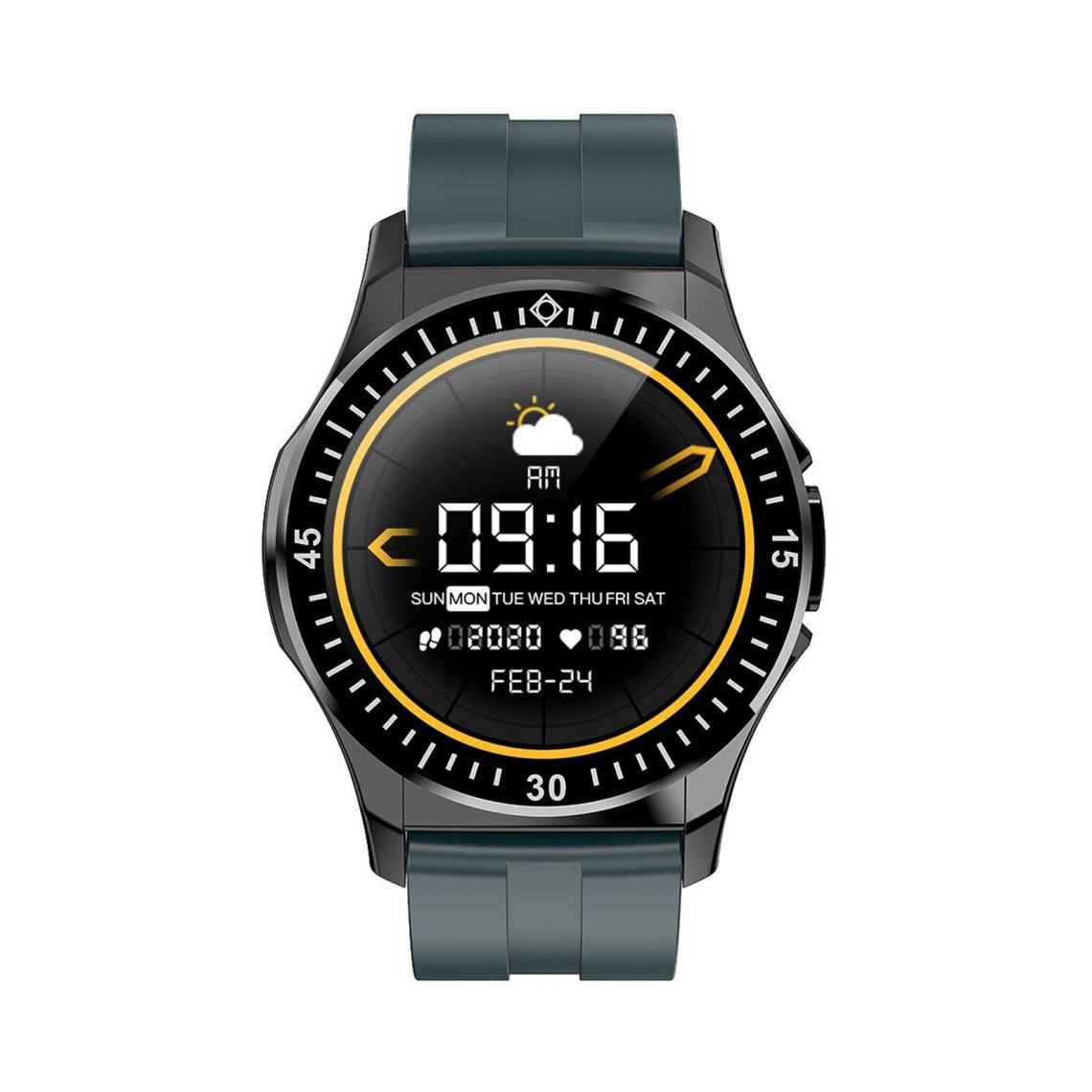 Justgreenbox - 1.3-Inch Touch Smart Watch IP67 Bracelet de sport étanche Fitness Tracker, Noir Vert - Montre connectée
