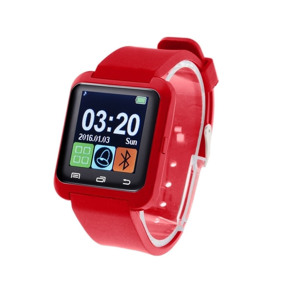 Wewoo - Montre connectée rouge pour Android Téléphone Mobile, Appeler de / Musique / Podomètre / Moniteur de Sommeil / Anti perte Bluetooth Santé Smartwatch 1.5 pouces Écran LCD - Montre connectée