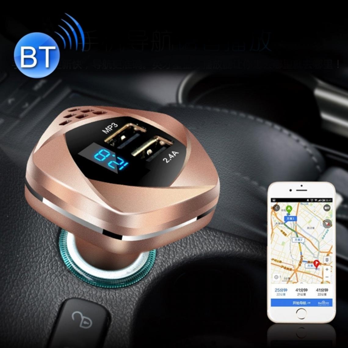 Wewoo - Transmetteur FM Auto 12-24 V Chargeur de Voiture Double USB Adaptateur avec Tension de Surveillance Sans Fil Bluetooth MP3 2.4A Sortie Allume-Cigare - Passerelle Multimédia
