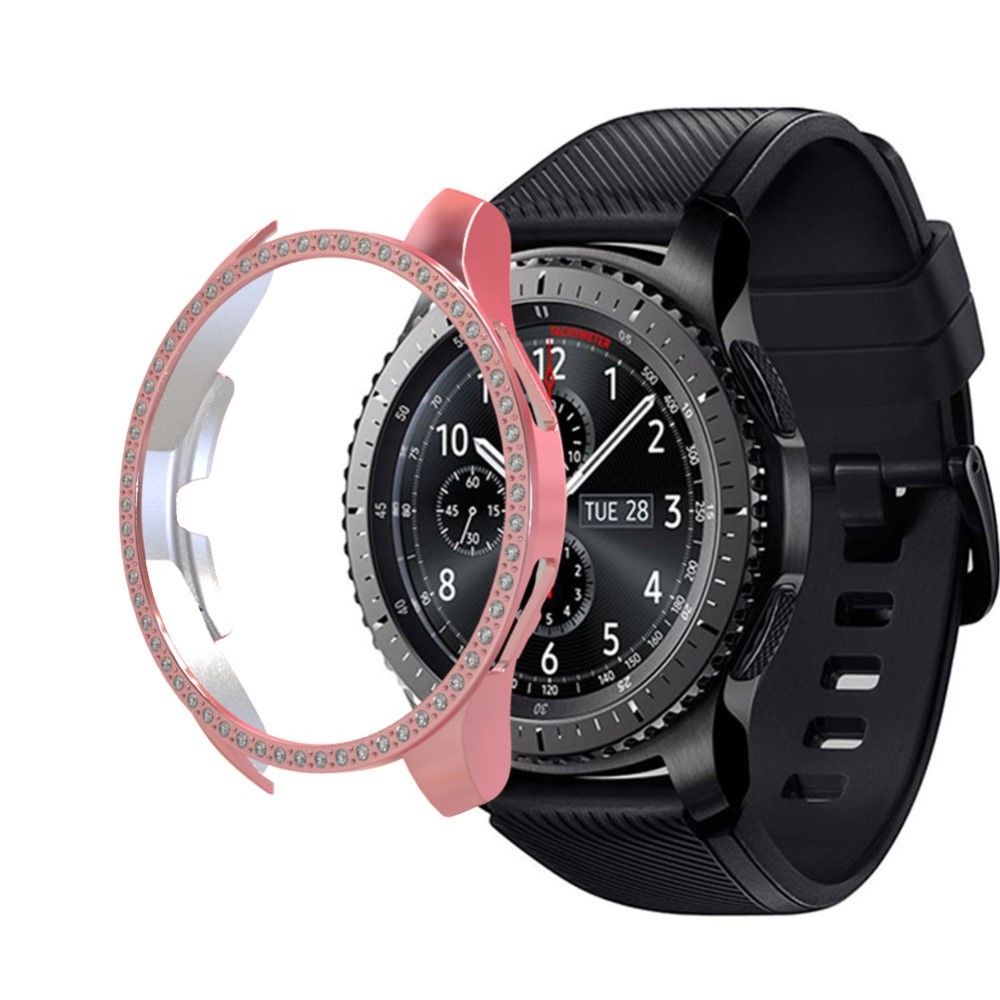 marque generique - Bumper en TPU cadre décor strass rose pour votre Samsung Galaxy Watch 46mm - Accessoires bracelet connecté