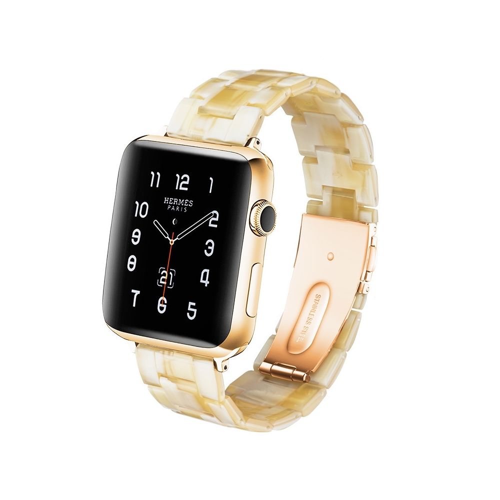 Wewoo - Bracelet de montre en résine Simple Fashion pour Apple Watch séries 5 et 4 40 mm et séries 3 et 2 et 1 38 mm Ivoire - Accessoires Apple Watch