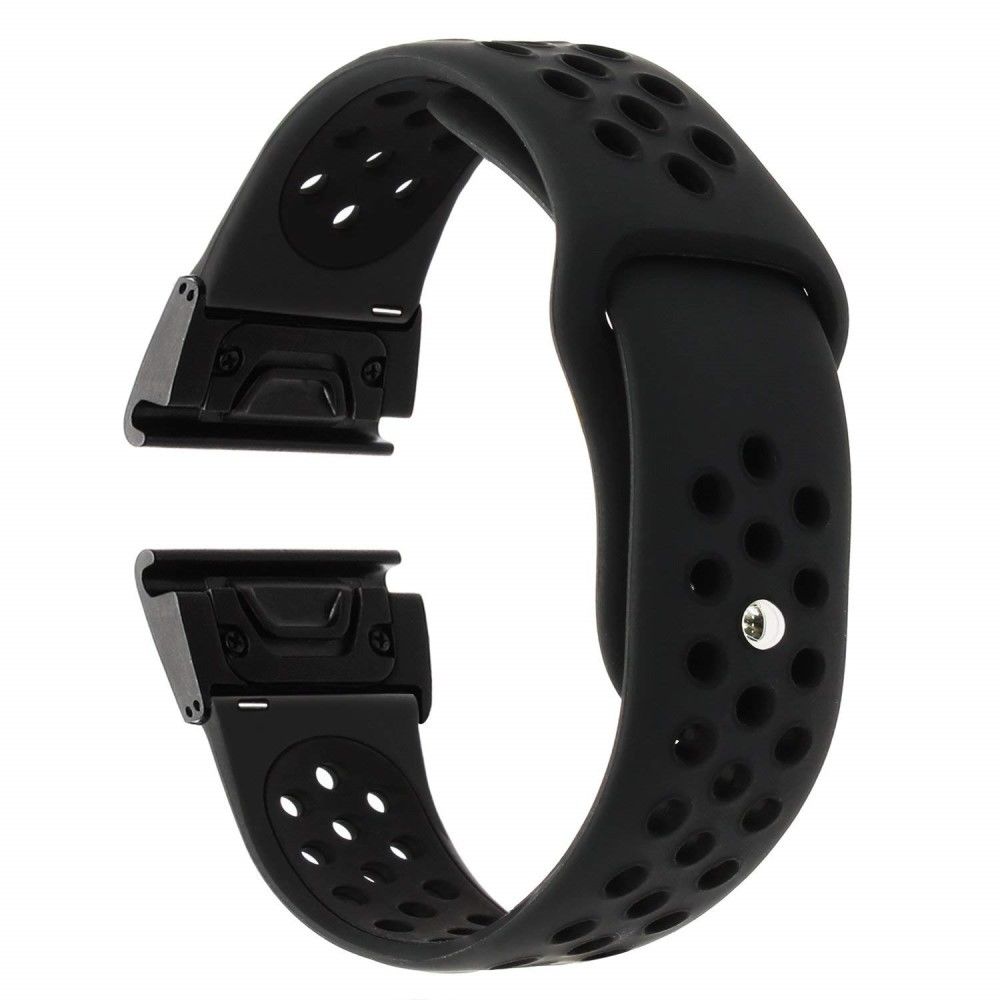 marque generique - Bracelet en silicone 26mm deux tons tout noir pour votre Garmin Fenix 5X - Accessoires bracelet connecté
