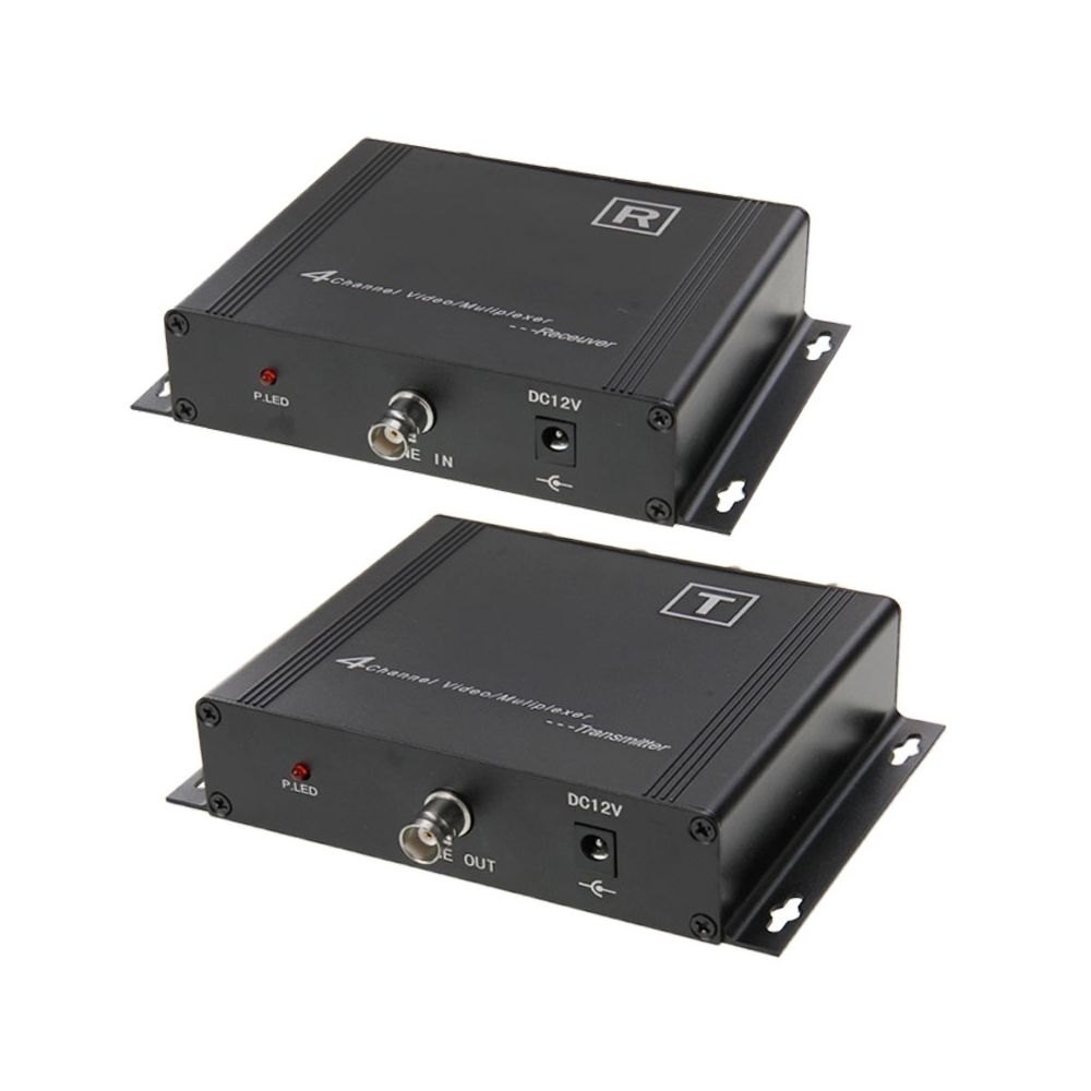 Wewoo - Multiplexeur vidéo noir Émetteur et récepteur de visuel de 4 canaux - Accessoires sécurité connectée