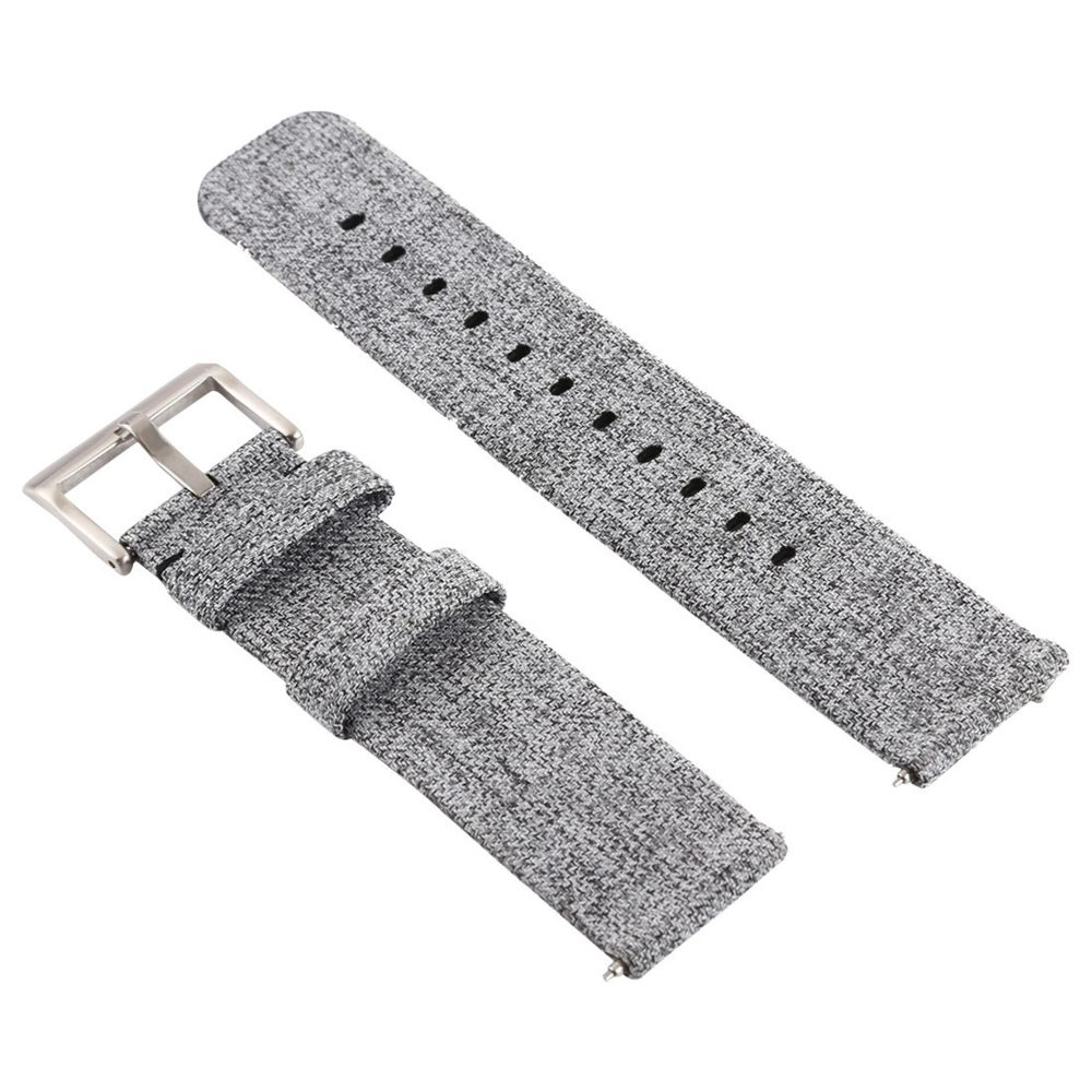 Wewoo - Bracelet pour montre connectée Dragonne en toile mode simple Fitbit Versa / 2 Gris - Bracelet connecté