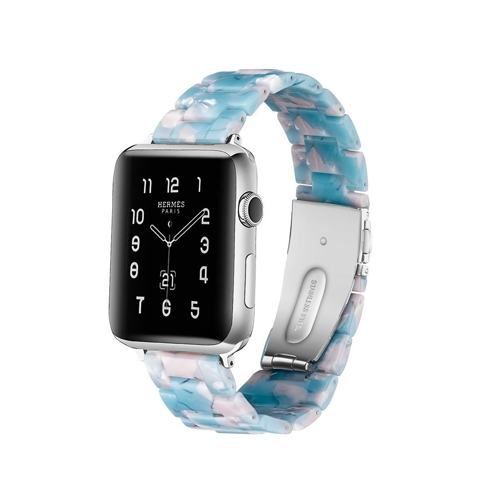 Wewoo - Bracelet de montre en résine Simple Fashion pour Apple Watch séries 5 et 4 44 mm et séries 3 et 2 et 1 42 mm bleu ciel - Accessoires Apple Watch