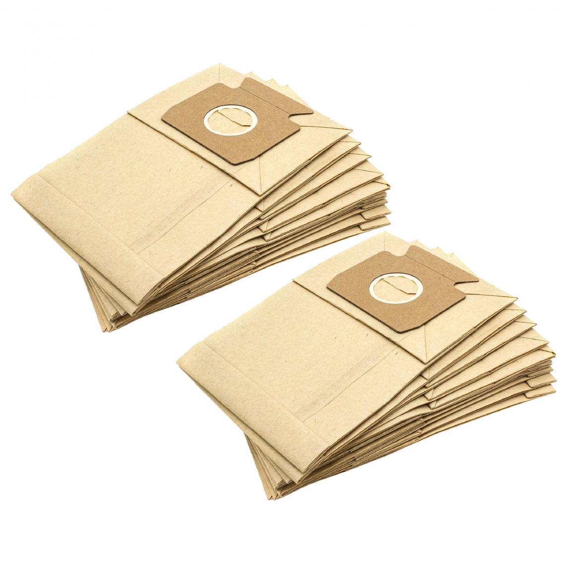Vhbw - vhbw 20x Sacs compatible avec Miele Senator aspirateur - papier, Typ B, 22cm x 15cm, couleur sable - Accessoire entretien des sols