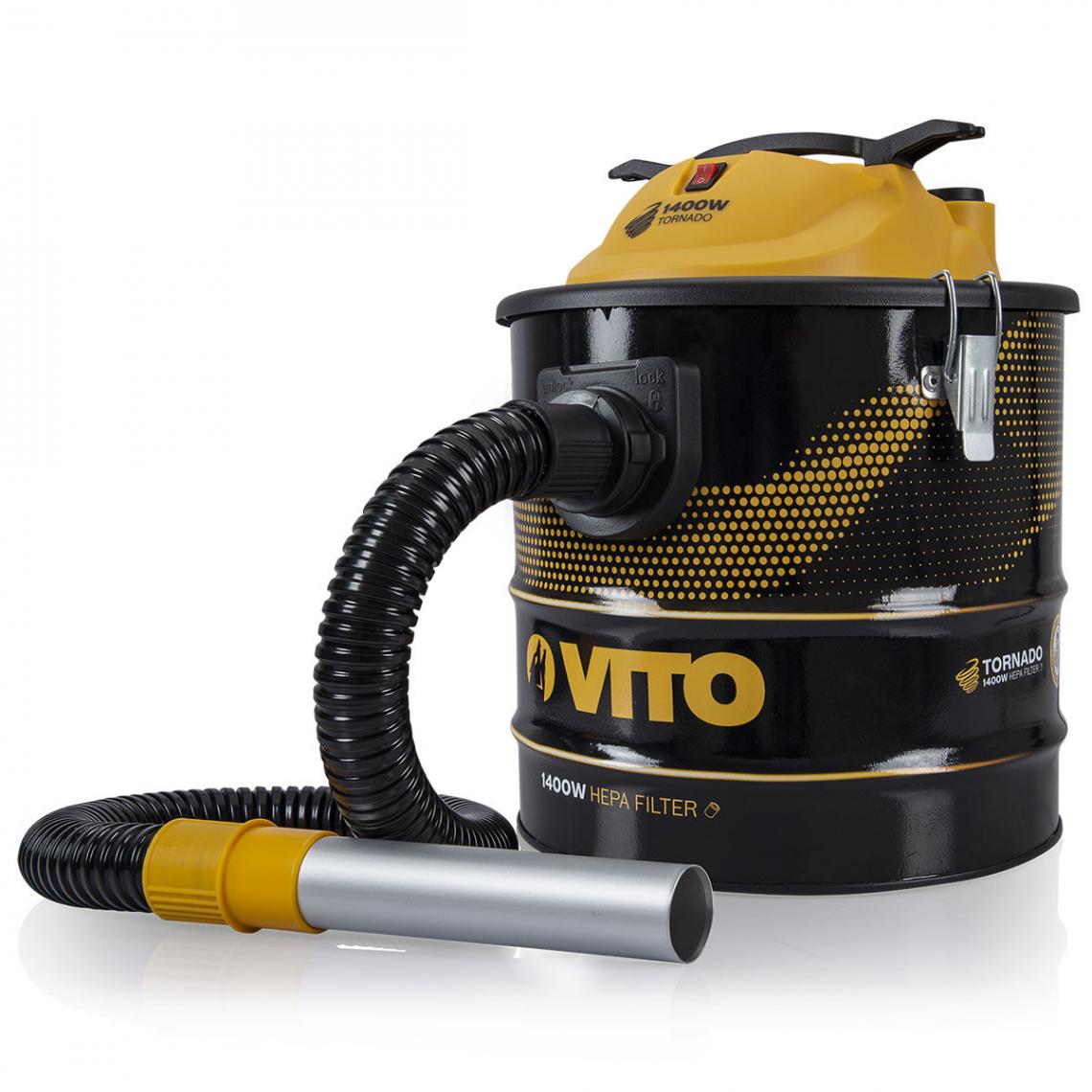 Vito Pro-Power - Aspirateur de cendres TORNADO 1400W 18L VITO Filtre HEPA Cendres Jusqu'à 50°C Souffleur Système Auto nettoyage du filtre - Aspirateur traîneau