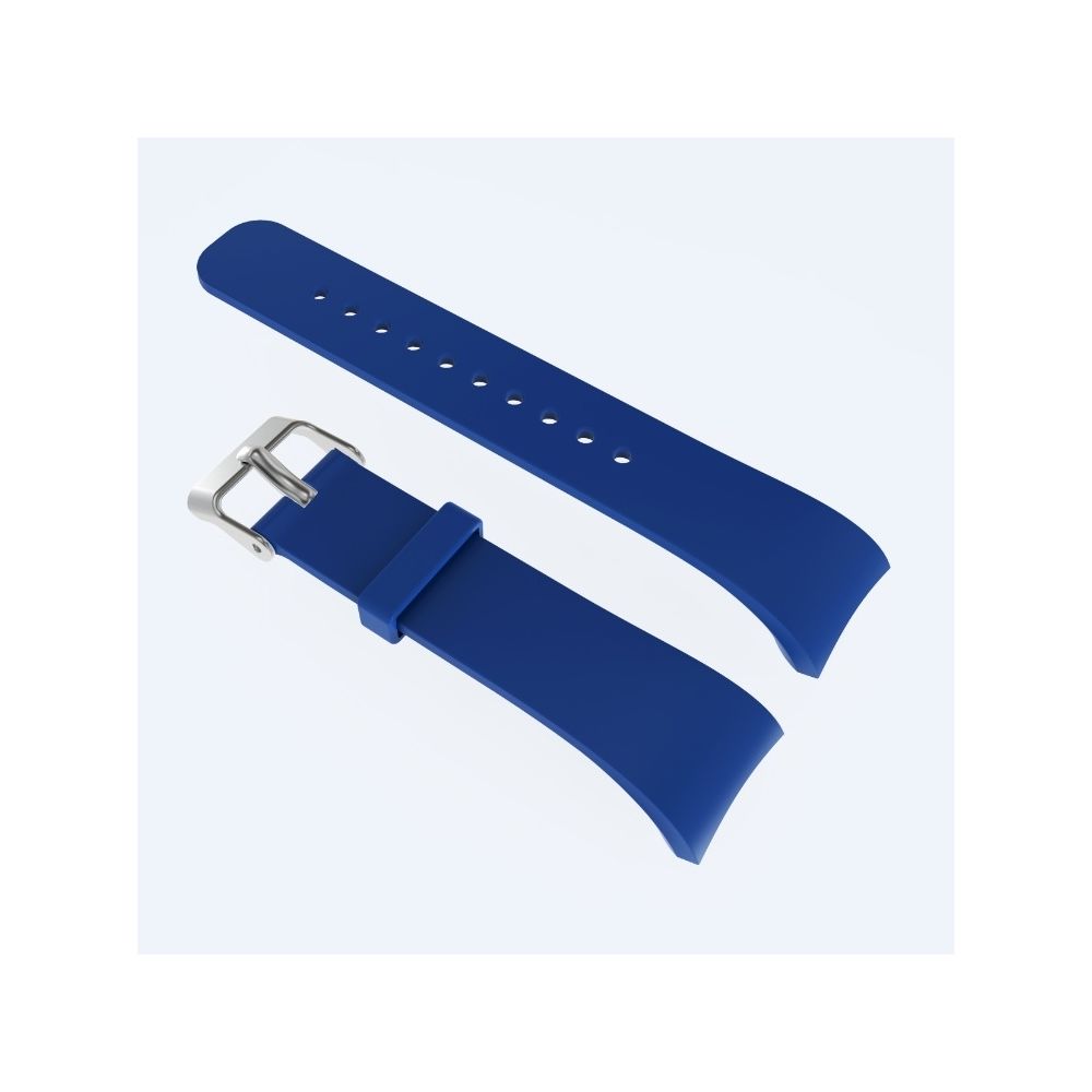 Wewoo - Bracelet de montre en cuir couleur unie pour Galaxy Gear Fit2 R360 (bleu foncé) - Bracelet connecté