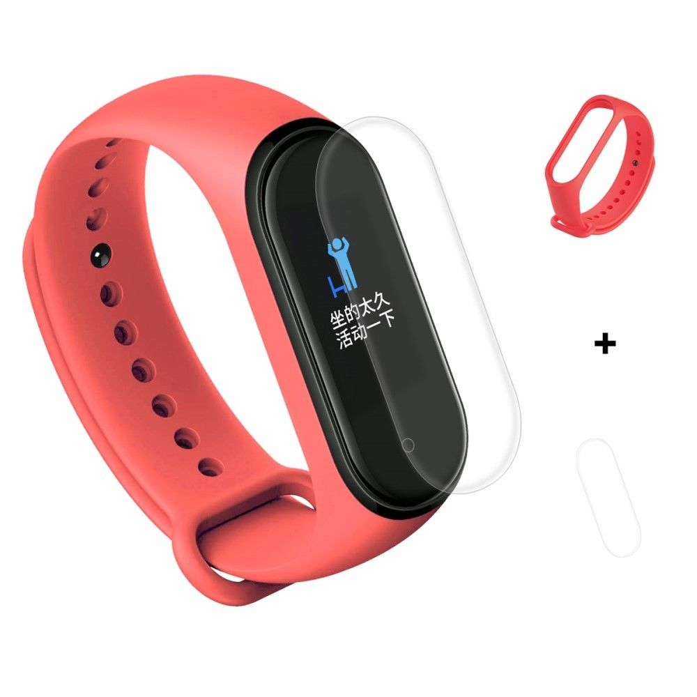 marque generique - Bracelet en TPU + Silicone réglable complet couvrant souple rouge pour votre Xiaomi Mi Band 4/3 - Accessoires bracelet connecté