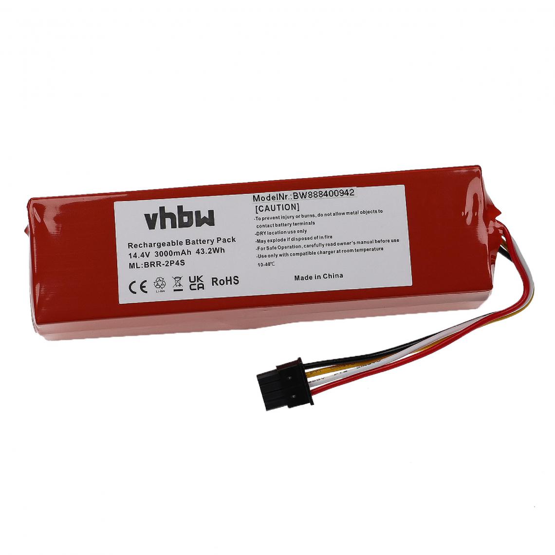 Vhbw - vhbw Batterie compatible avec Xiaomi Roborock T61, T65 aspirateur, robot électroménager (3000mAh, 14,4V, Li-ion) - Accessoire entretien des sols