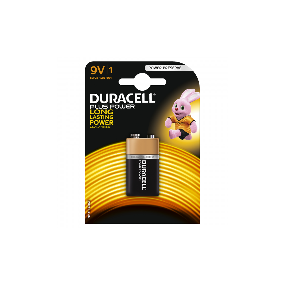 Duracell - 1 pile 6LR61 9V Duracell Plus sous blister - Accessoires sécurité connectée