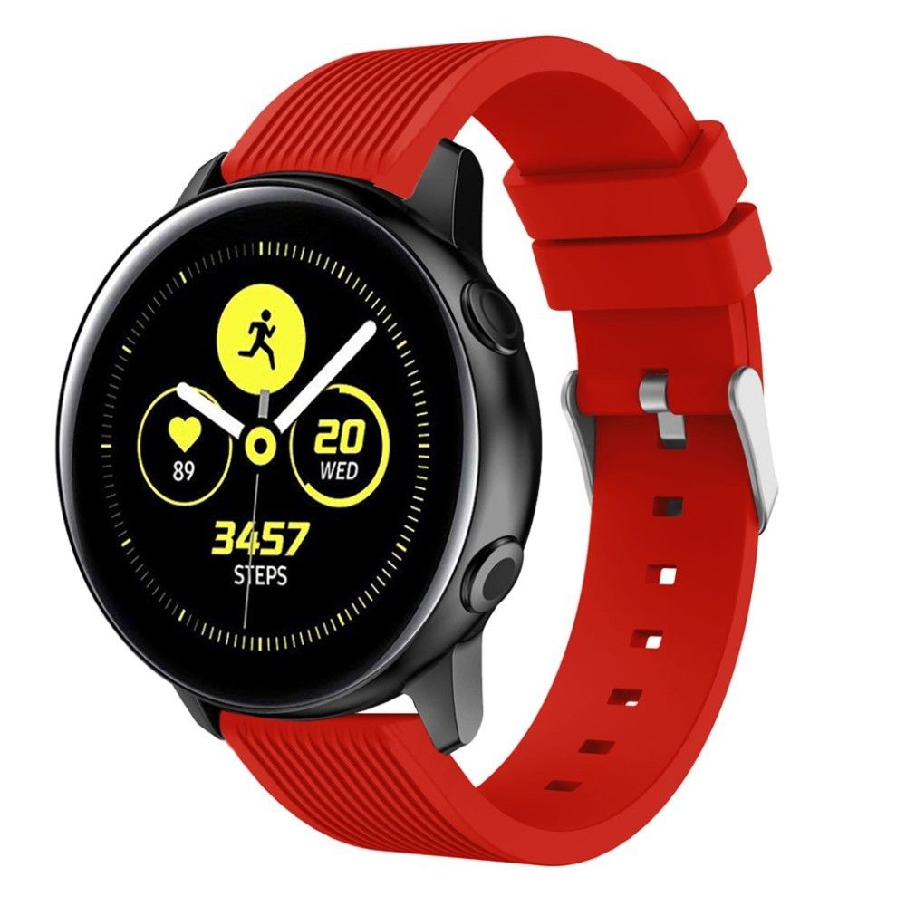 marque generique - Coque en silicone rayure douce rouge pour votre Samsung Galaxy Watch Active SM-R500 - Accessoires bracelet connecté