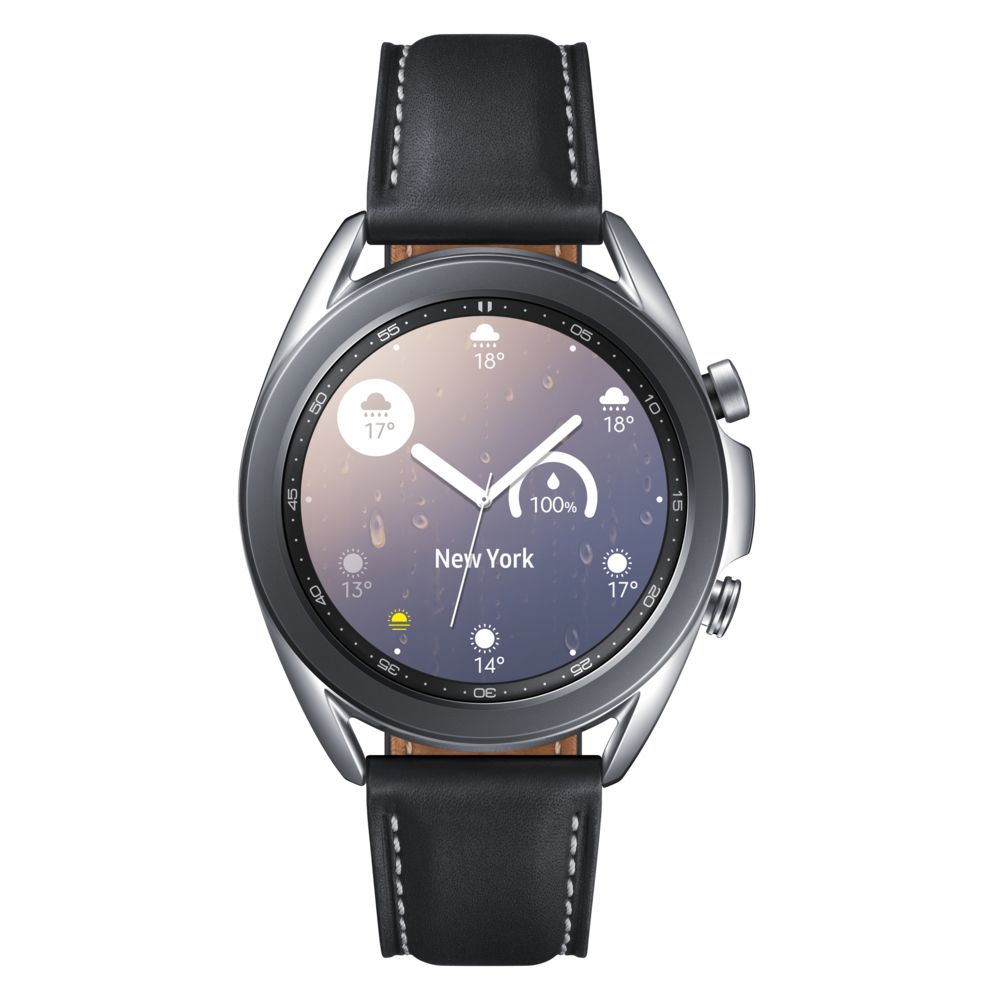 Samsung - Galaxy Watch 3 - 41 mm - SM-R850NZSAEUB - Argent - Bracelet Noir - Montre connectée