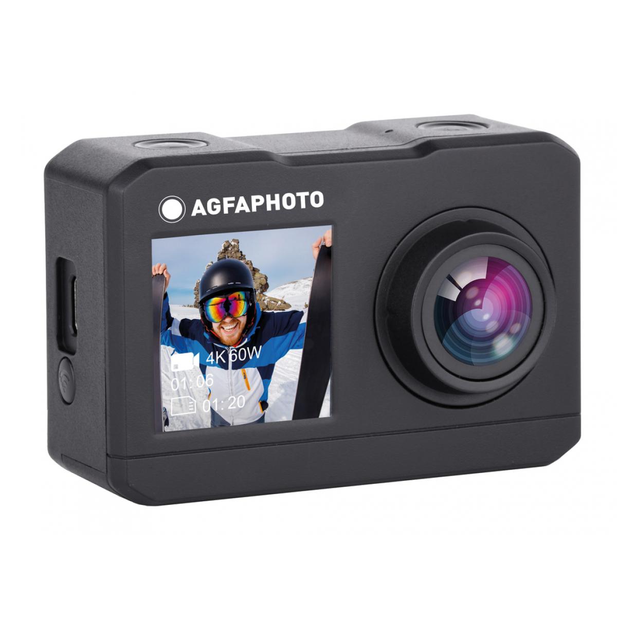 Agfa Photo - AGFA PHOTO Realimove AC7000 – Caméra d'Action Numérique étanche 30m (True 2.7K, 16MP, Double écran LCD, Batterie Lithium, 10 Accessoires inclus, Wifi) Noir-Noir- - Caméras Sportives