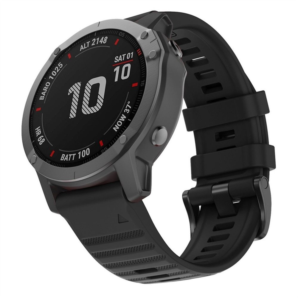 Wewoo - Bracelet pour montre connectée de remplacement Smartwatch en silicone Garmin Fenix 6X 26 mm noir - Bracelet connecté