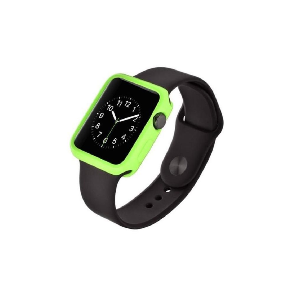 marque generique - Coque de Protection Silicone TPU Pour Apple Watch 38mm - Vert - Accessoires Apple Watch