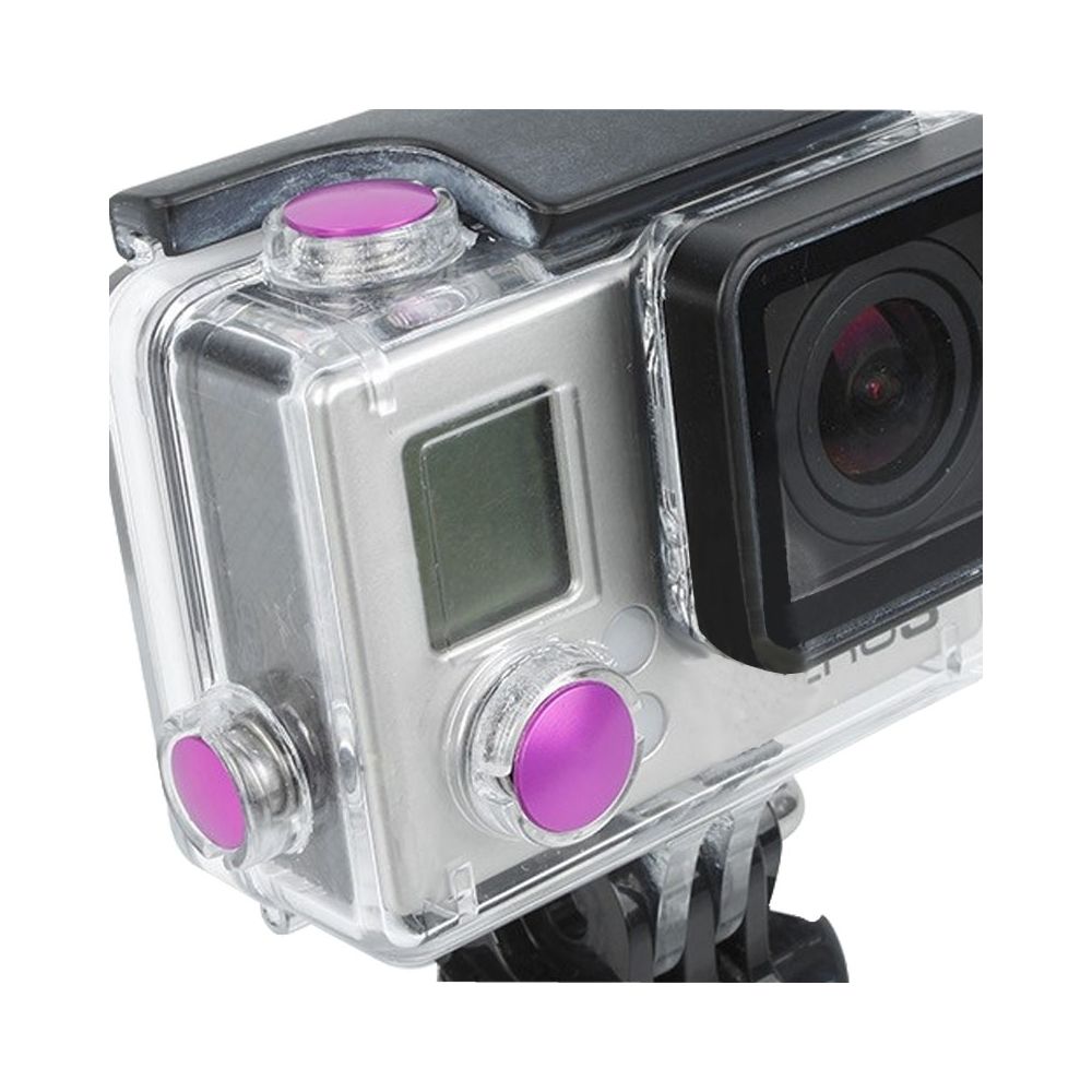 Wewoo - Pour GoPro Hero 3+ Magenta Jeu de 3 boutons en aluminium anodisé couleur PCS - Caméras Sportives