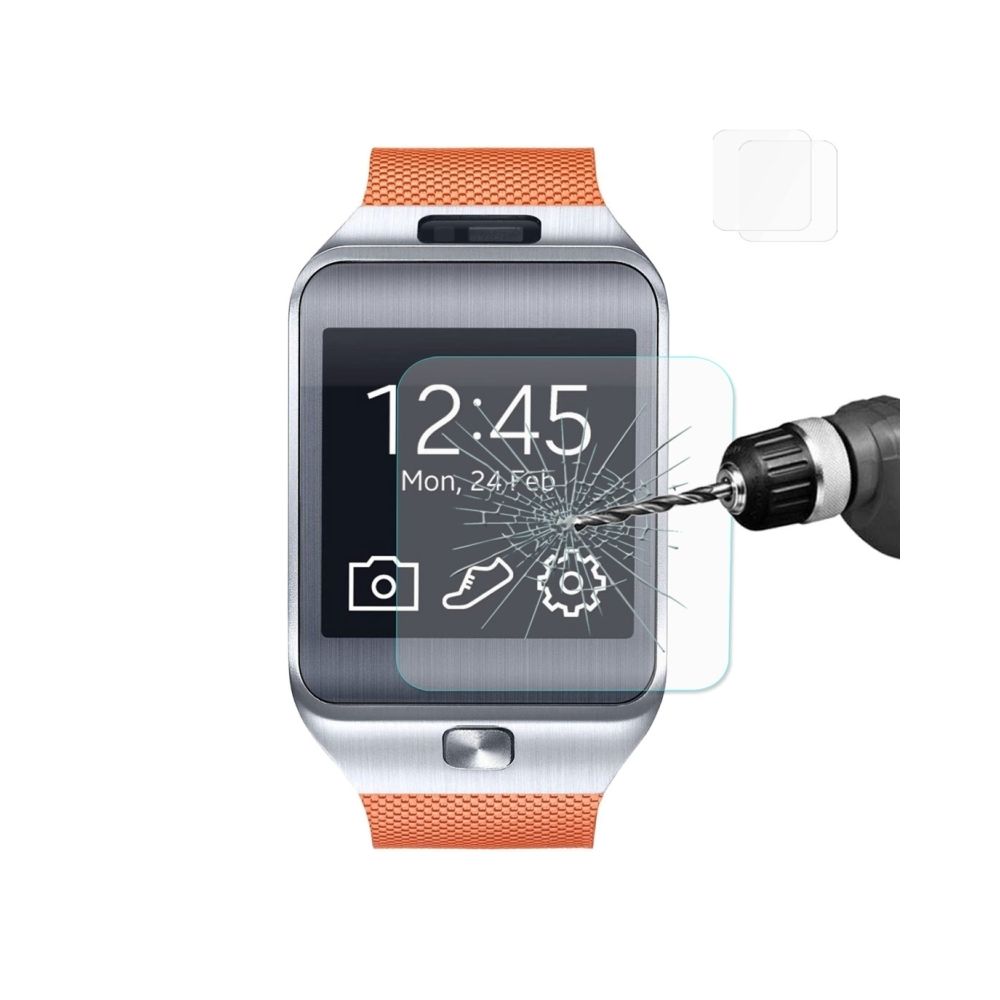 Wewoo - Film protecteur écran pour Samsung Gear 2 R380 Smartwatch 0.2mm 9 H Dureté de Surface 2.15 D Antidéflagrant En Verre Trempé D'écran 2 PCS - Accessoires montres connectées