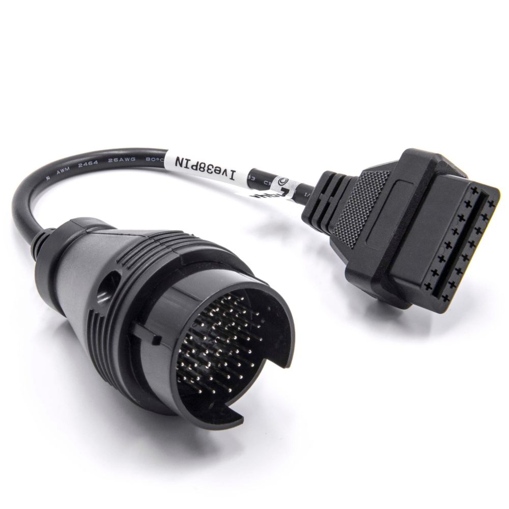 Vhbw - vhbw OBD2 - Câble adaptateur pour appareil de diagnostic OBD compatible avec Iveco (tous les modèles) - avec fiche ronde 38 broches. - Caméras Sportives