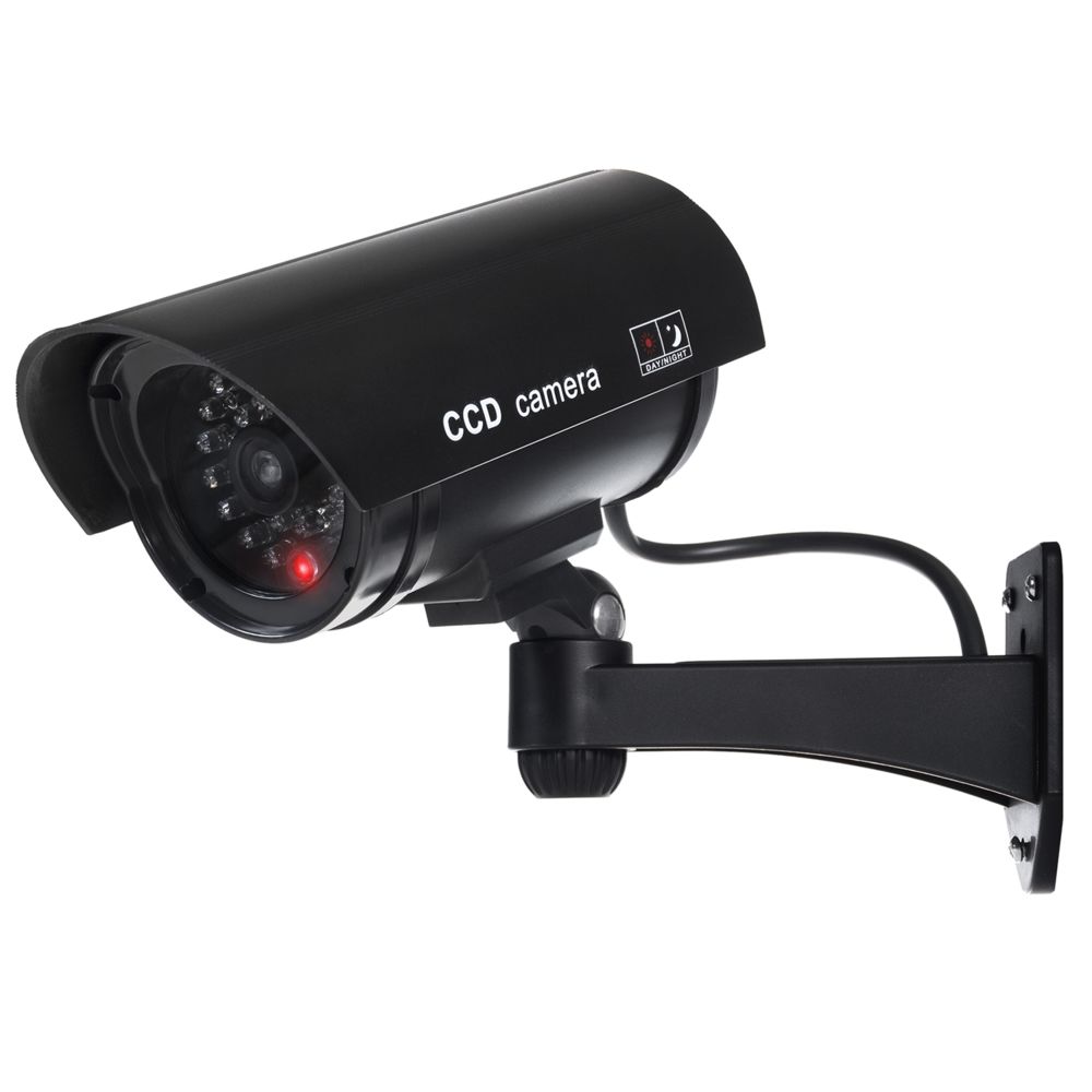 marque generique - Caméra factice mannequin IR1100 P IR à LED pour usage interne et externe Noire - Caméra de surveillance connectée