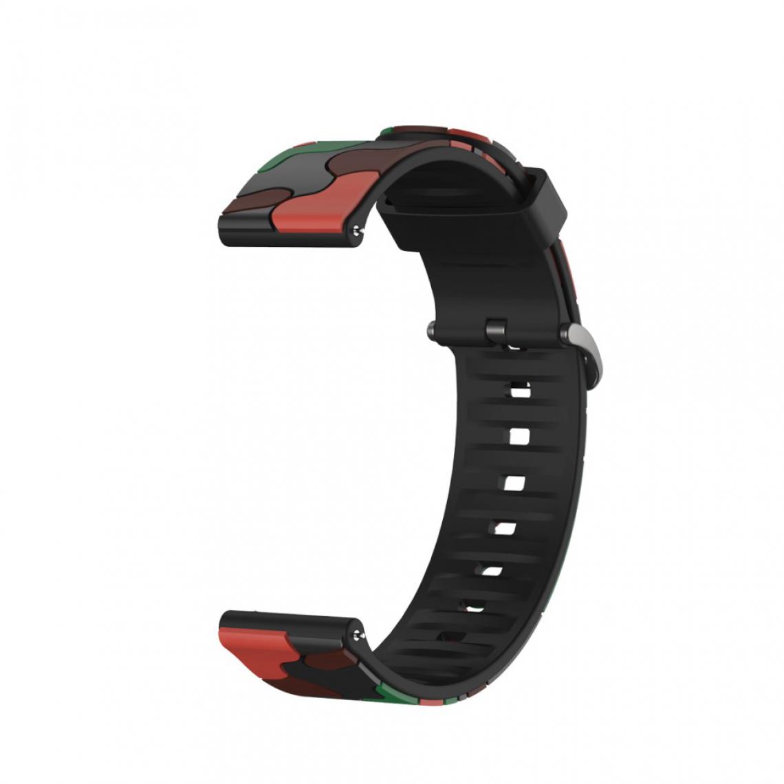 Other - Bracelet en silicone Motif de camouflage élégant de 20 mm flexible rouge pour votre Polar Ignite - Accessoires bracelet connecté