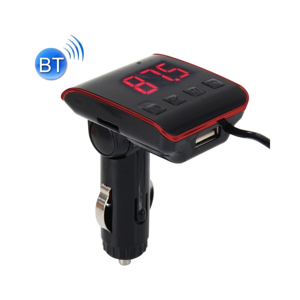 Wewoo - Transmetteur FM Auto 12-24V 2.1A voiture lecteur de musique MP3 multi-fonction FM chargeur de sans fil avec port USB et support écran LED main-libre et carte Micro SD rouge - Passerelle Multimédia