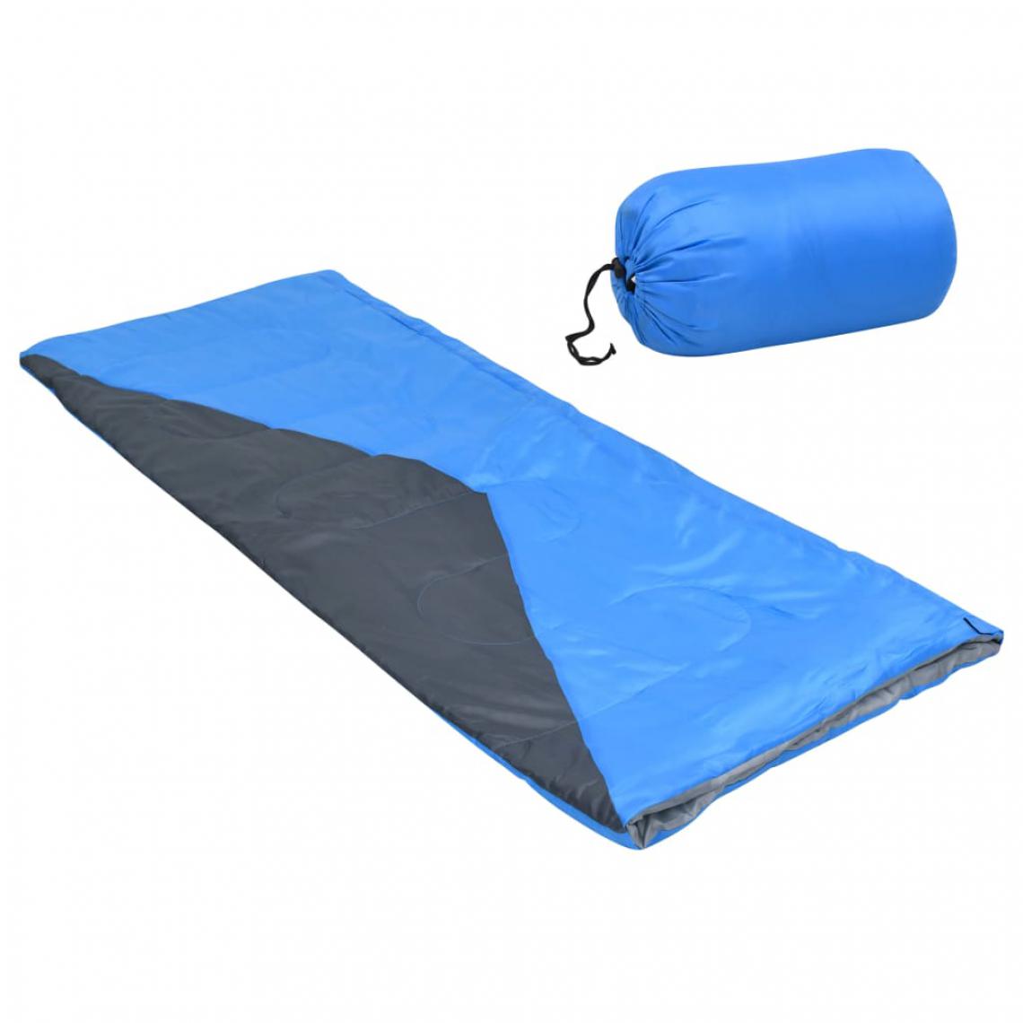 Vidaxl - vidaXL Sac de couchage léger en forme d'enveloppe Bleu 1 100 g 10°C - Accessoires Mobilité électrique