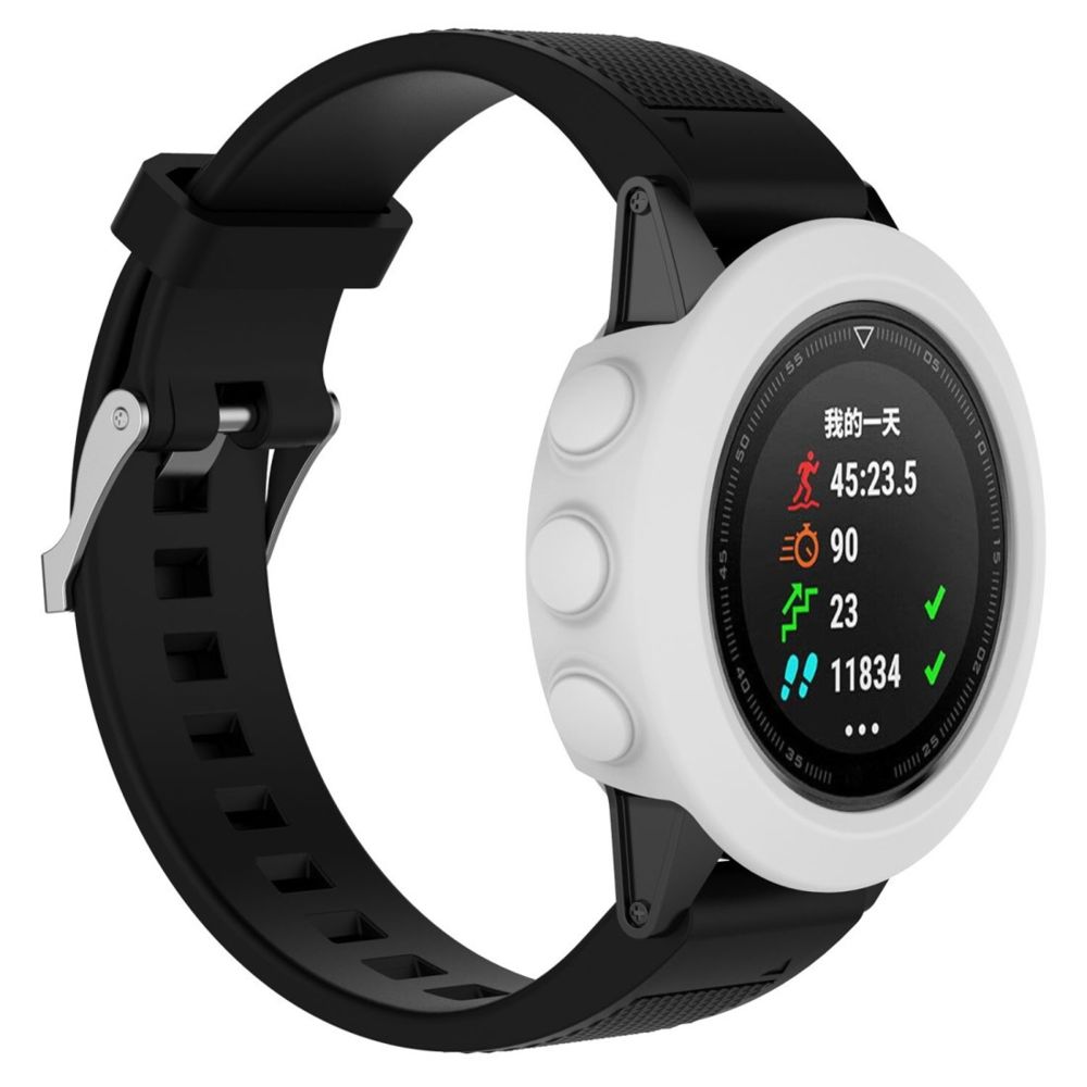 Wewoo - Boîtier de montre Étui de protection en silicone Smart Watchhôte non inclus pour Garmin Fenix 5 blanc - Accessoires montres connectées